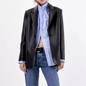 Zara Faux leather blazer